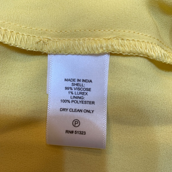 Parker Mylah Shirred Top Large NEW Dandelion Lemon Yellow Silver Metallic - Picture 12 of 13